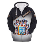 Blisscorners Border Collie Custom Name 3D Shirt Happy Pills Border Collie Gift For Dog Lovers