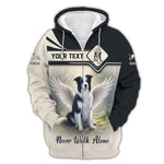 Blisscorners Border Collie Custom Name 3D Shirt Never Walk Alone Gift For Dog Lovers