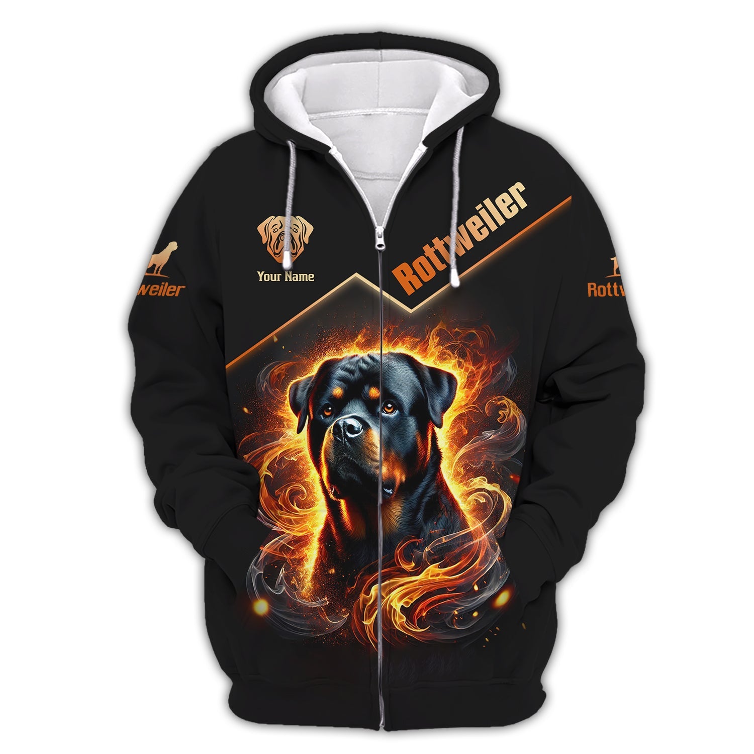 Blisscorners Rottweiler With Fire Custom 3D Shirt Gift For Dog Lovers