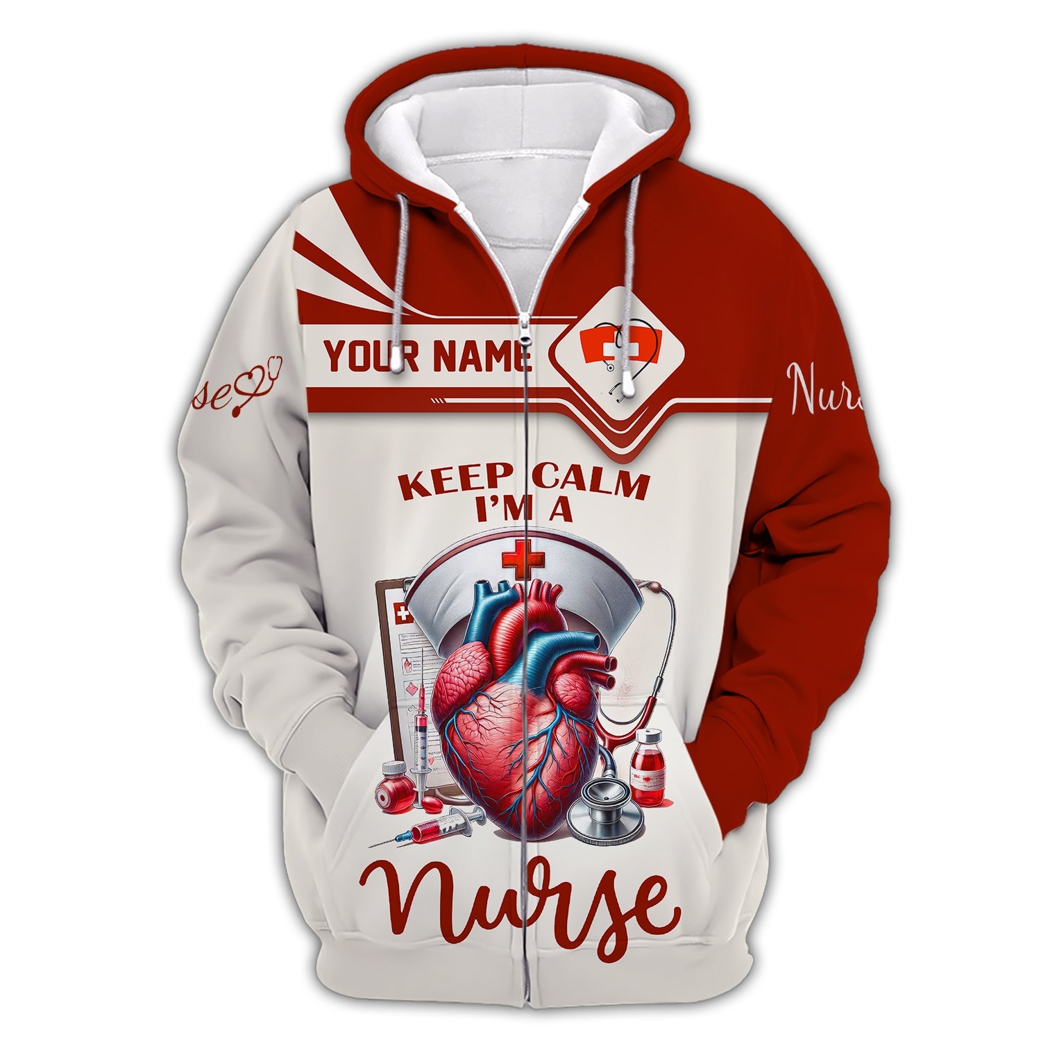 Blisscorners Nurse Custom T-Shirts Keep Calm I'm A Nurse 3D Full Print 3D Shirt Gift For Nurse Lovers
