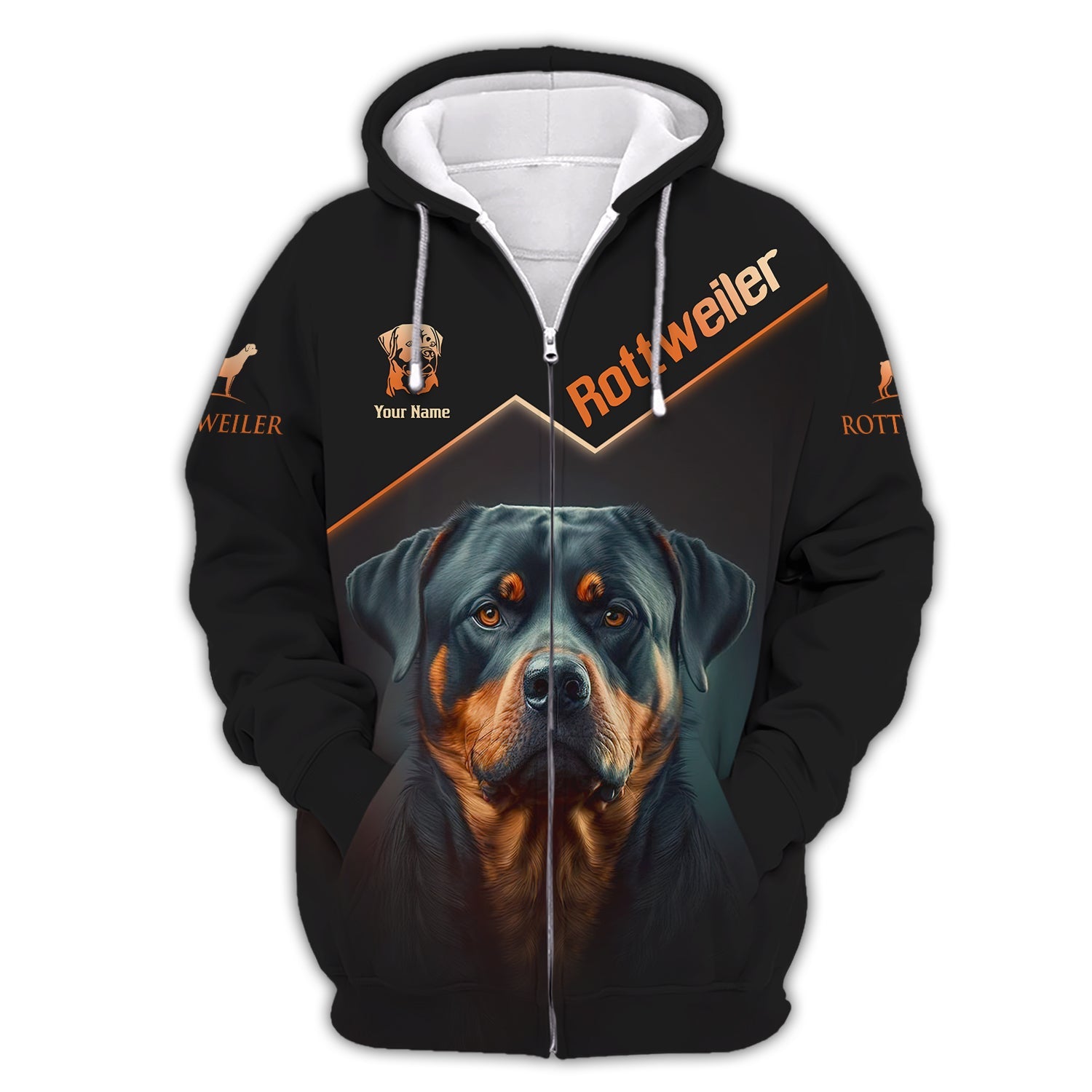 Blisscorners 3D Full Print Brave Rottweiler T-Shirts Personalized Name Gift For Rottweiler Lovers