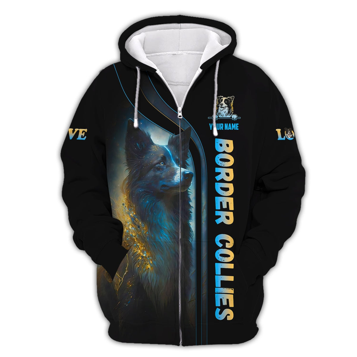 Blisscorners Border Collie Custom T-Shirts Mystical Border Collie 3D Shirt Gift For Dog Lover