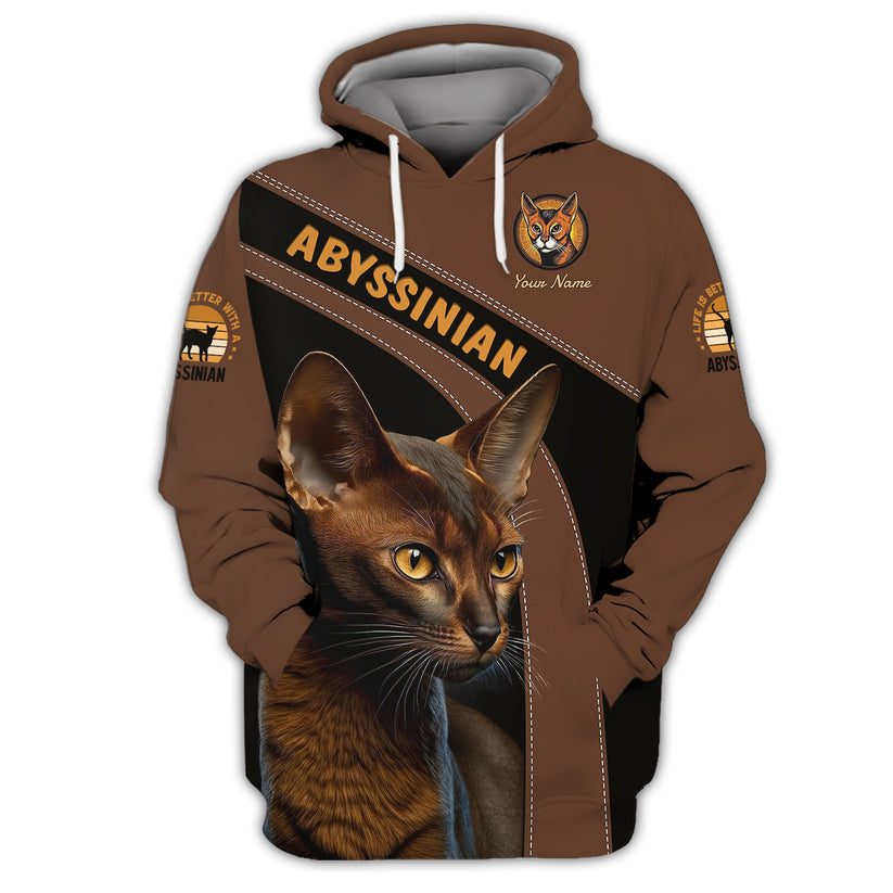 Blisscorners Personalized Abyssinian Cat Shirt - Embrace the Elegance of Abyssinian Felines