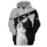 Blisscorners Cat Custom Name 3D Shirt Black With White Cat Gift For Cat Lovers