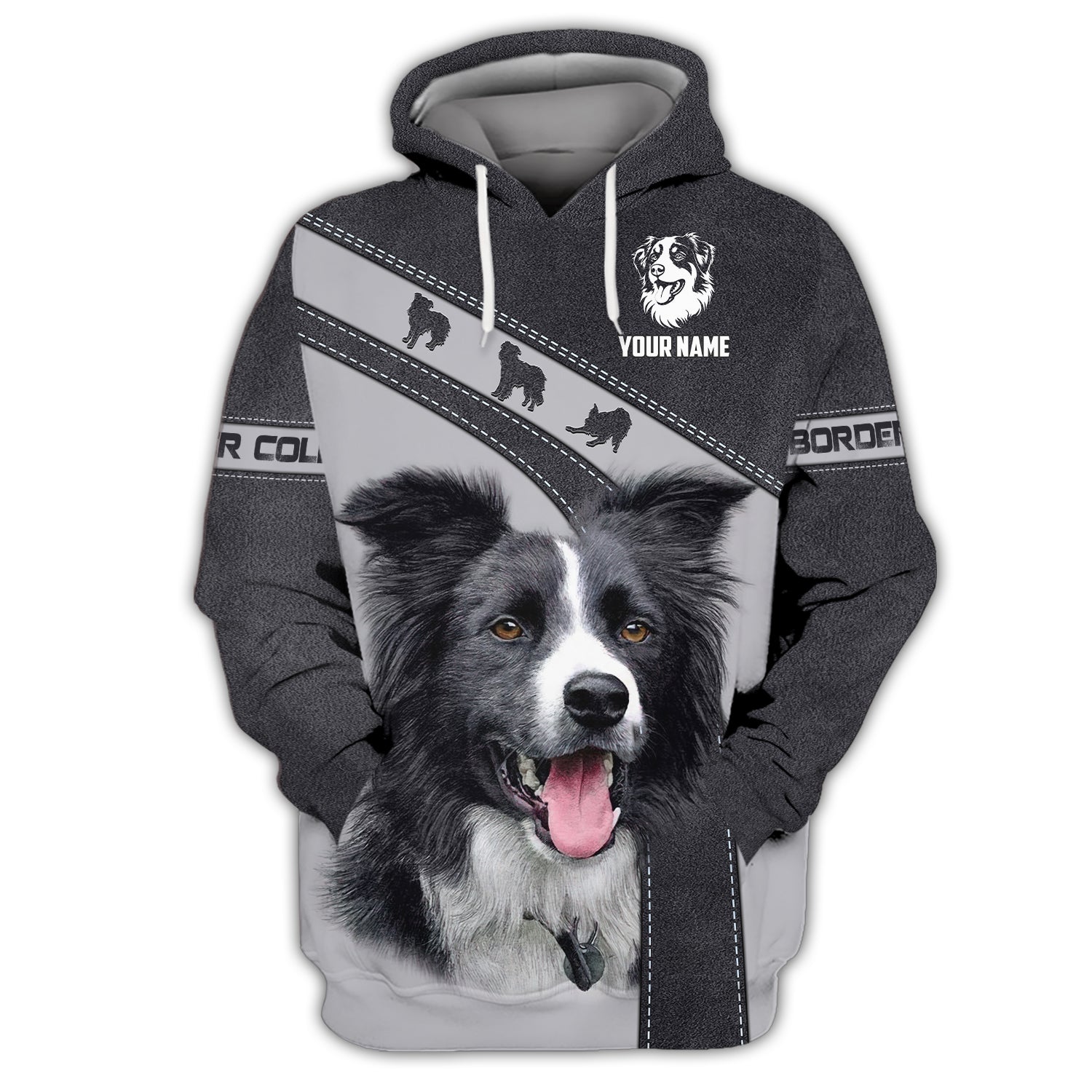 Blisscorners 3D Full Print Border Collie T-Shirts Personalized Name Gift For Dog Lovers
