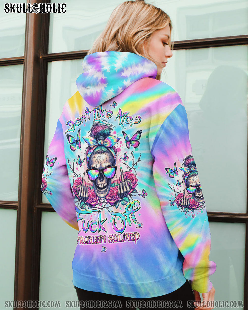 BLISSCORNERS I'M TOO OLD MESSY BUN SKULL ALL OVER PRINT