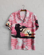 BLISSCORNERS PRETTY IN PINK HUNTING HAWAIIAN SHIRT