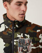 BLISSCORNERS THE CLOSER I GET TO NATURE DEER CAMO PUFFER JACKET