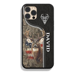 Blisscorners Zipper Deer Hunting Camo Pattern Personalized Name Phone Case LM1012