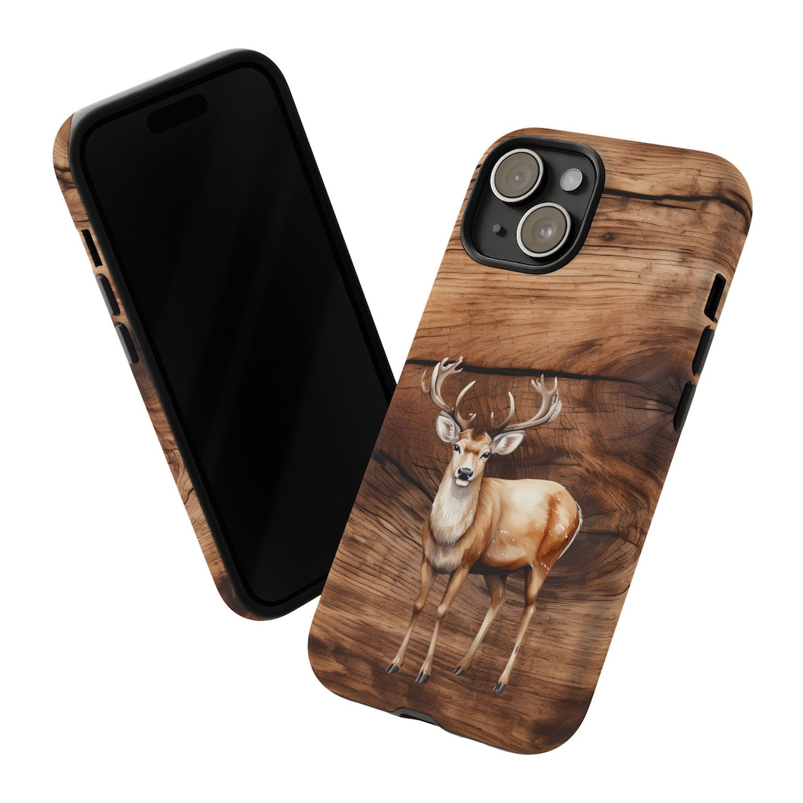 Blisscorners Hunting Deer on Wood Digital Background Full Wrap Phone Case LM1012