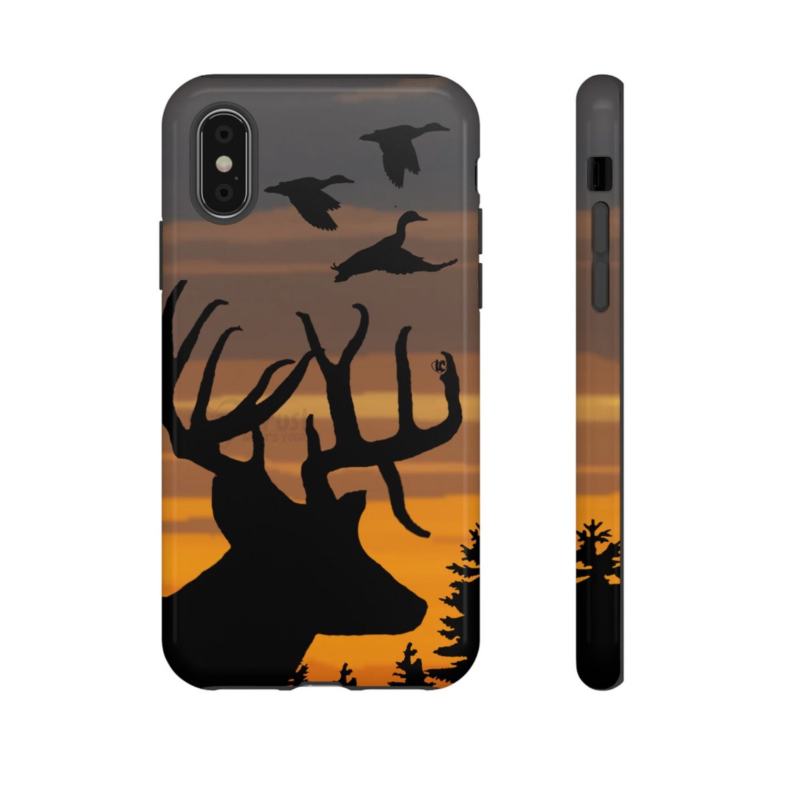 Blisscorners Deer Hunting iPhone 16 Case, Deer Gifts for Men, Whitetail Phone Tough Case, Sunrise Hunting Gifts, Duck Hunting Phone Case for Men Full Wrap Phone Case LM0812