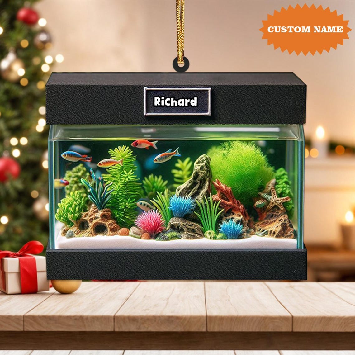 Blisscorners Personalized Aquarium Christmas Ornament, Fish Christmas Ornament, Gift For Fish Lover, Christmas Gift