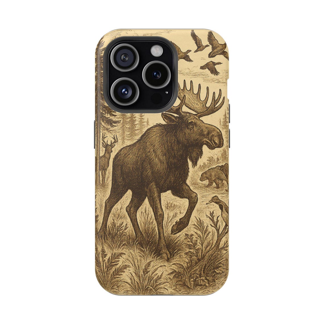 Blisscorners Hunting Rustic Moose Magnetic Full Wrap Phone Case LM1012