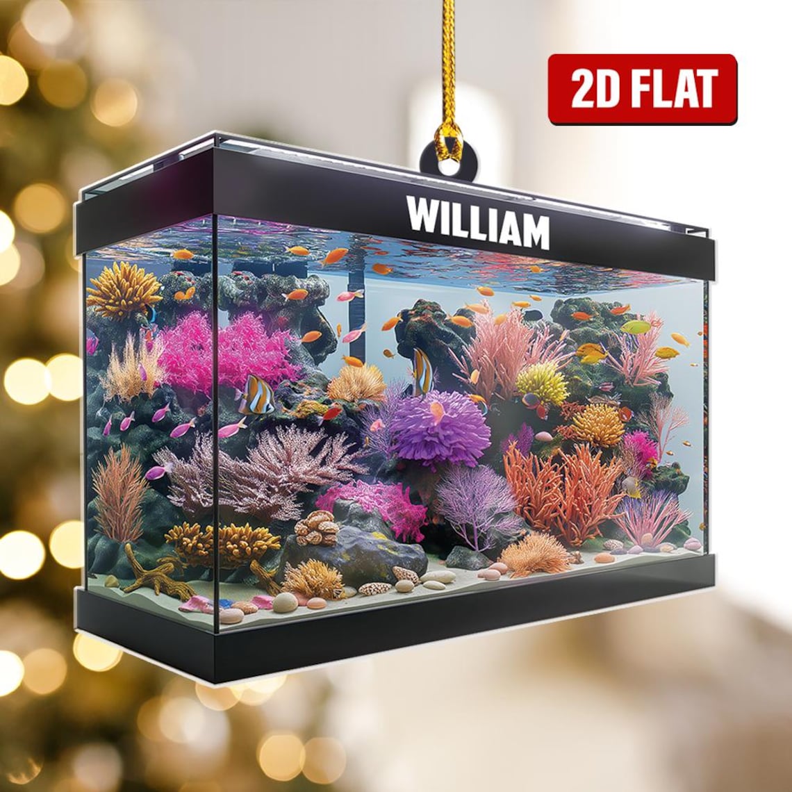 Blisscorners Personalized Aquarium Fish Tank Christmas Ornament Custom Name Gift Ideas For Him Boys Kids Ornament Fish Aquarium Ornament Christmas Tree