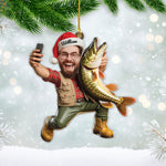 Blisscorners Custom Photo Fisherman - Fishing Personalized Ornament - Funny Christmas Gift For Fishing Lovers, Fisherman