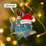 Blisscorners Personalized Funny Fish Christmas Ornament 2025 • Custom Name Bluegill with Santa Hat & Antlers • Fisherman Gift • Fishing Tree Decor