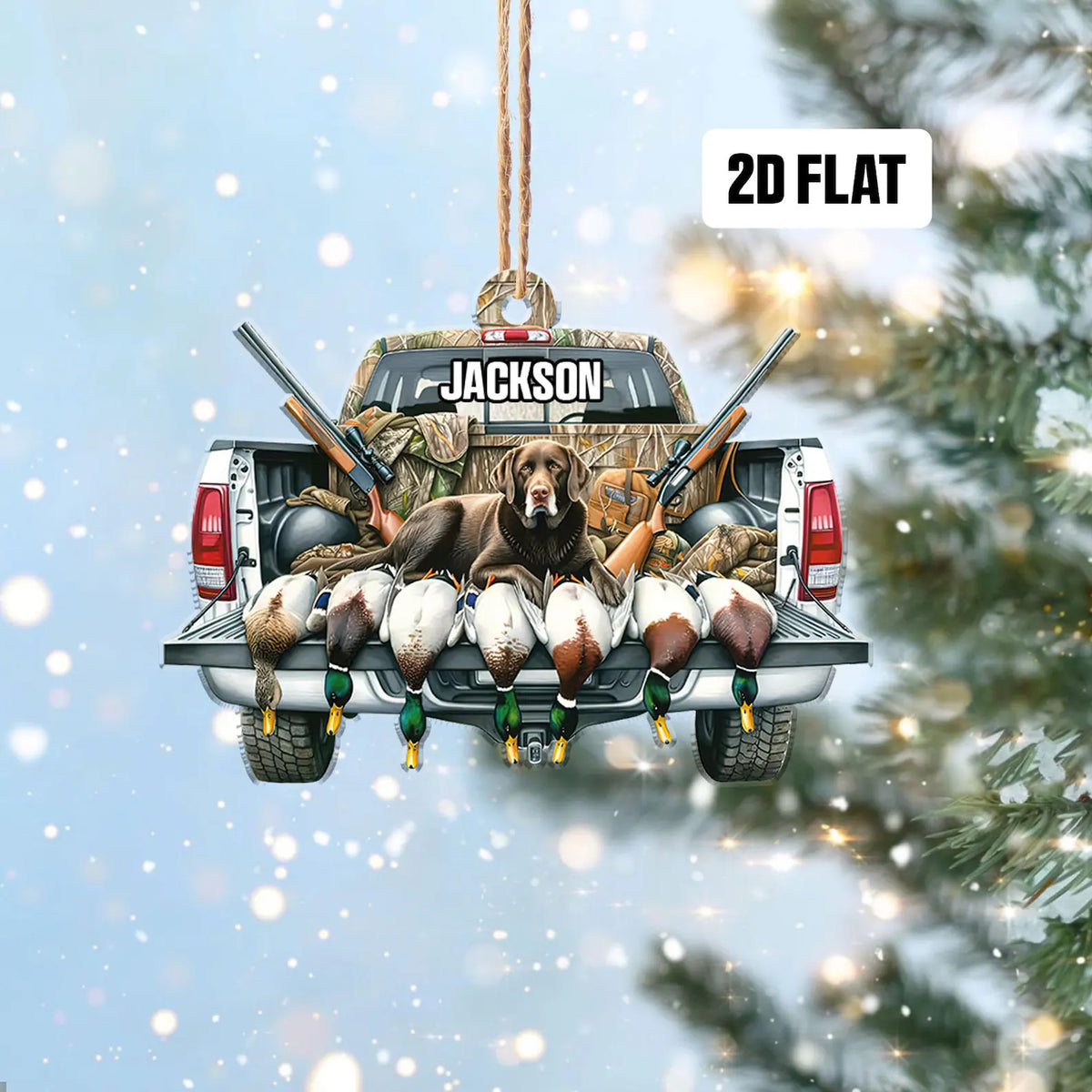 Blisscorners Duck Hunting Christmas Ornament
