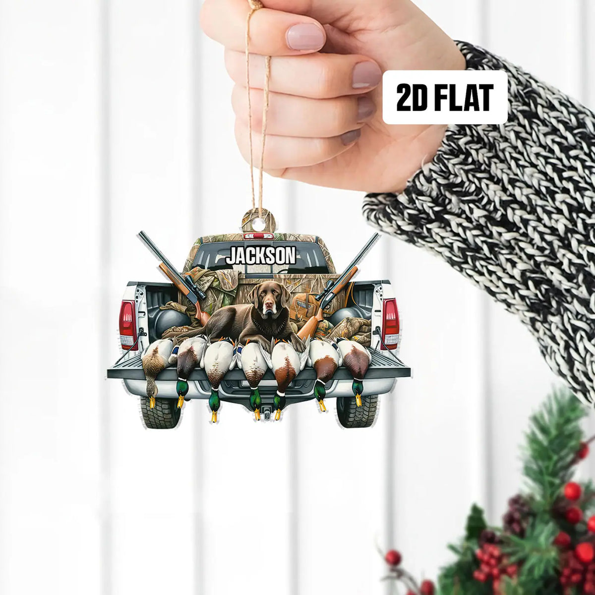 Blisscorners Duck Hunting Christmas Ornament