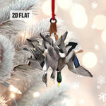 Blisscorners Duck Hunting Flat Ornament, Hunting Rearview Mirror Car Accessories, Hunting Christmas Ornament, Xmas Gift for Dad, Husband, Hunting Lover 2D Flat LM2211