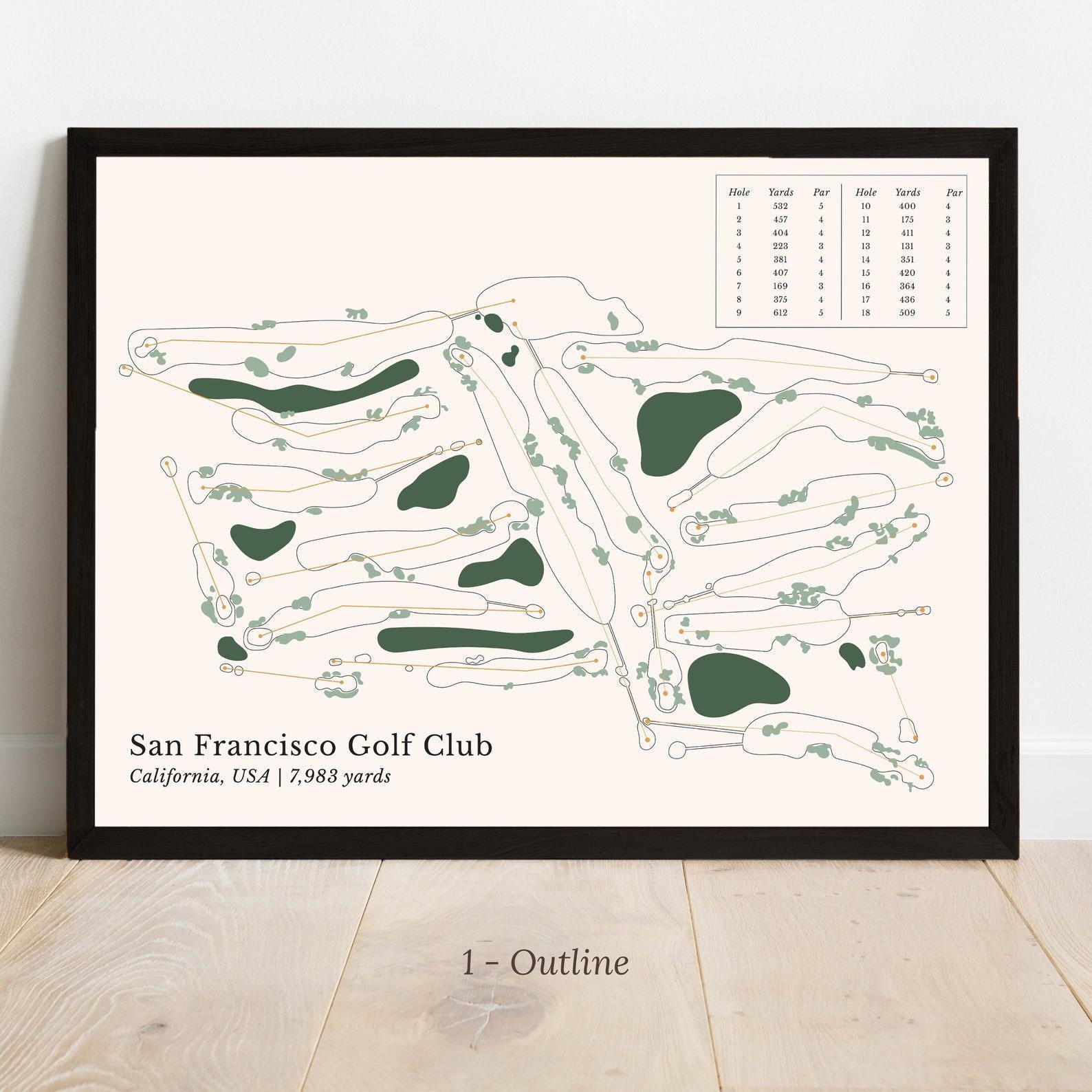 Blisscorners Custom Golf Course Map Canvas, Golf Art, Golf Canvas, Gifts For Golf Lovers LM2611
