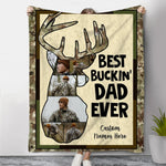 Blisscorners Personalized Hunting Photo Collage Blanket, Father's Day Gift for Dad LM1611