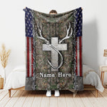 Blisscorners Custom Name Hunting Fishing God Blanket