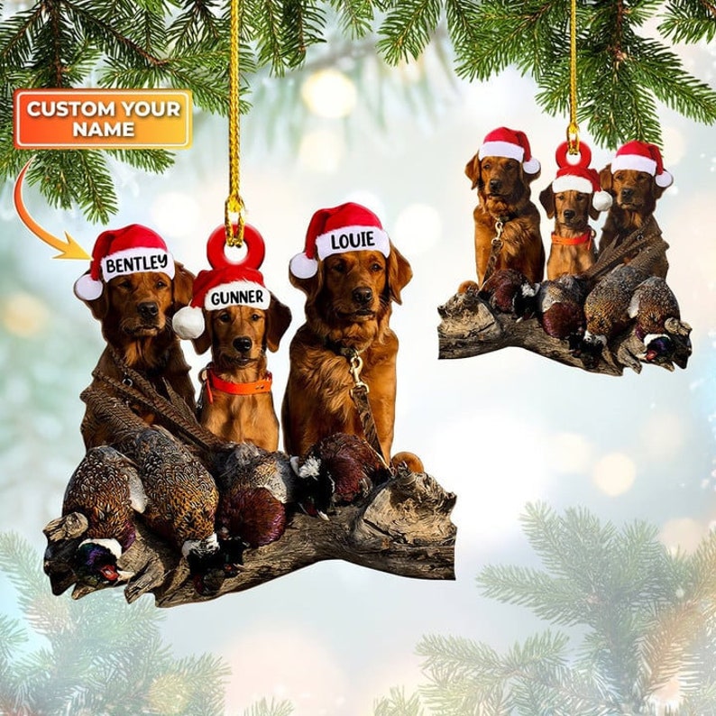 Blisscorners Personalized Dog Hunting Christmas Ornament Gift for Deer Hunting Lovers