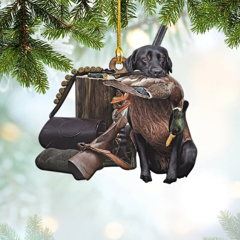 Blisscorners Personalized Dog Hunting Christmas Ornament Gift for Deer Hunting Lovers
