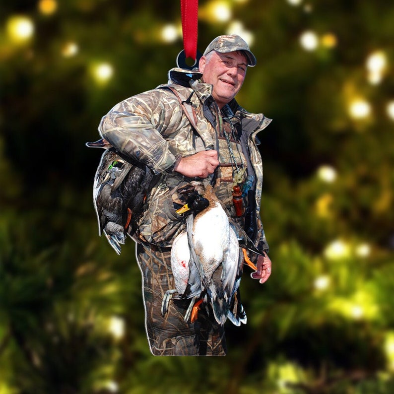 Blisscorners Custom Photo Hunting Ornament Gift for Deer Hunter