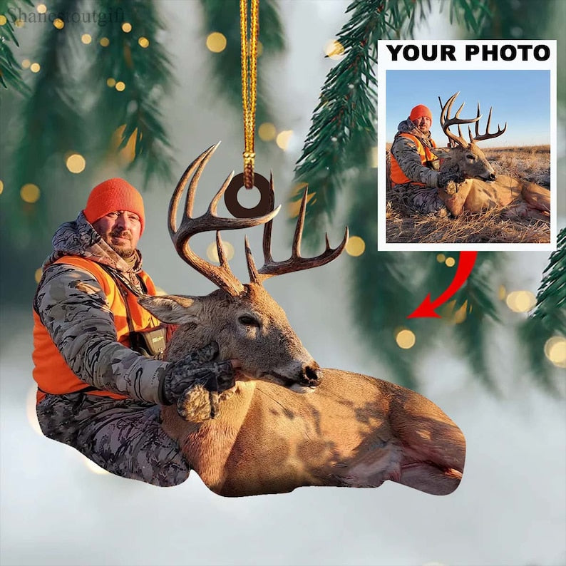 Blisscorners Custom Photo Hunting Ornament For Deer Hunting Lovers