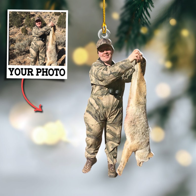 Blisscorners Custom Photo Deer Hunting Ornament Gift for Deer Hunter