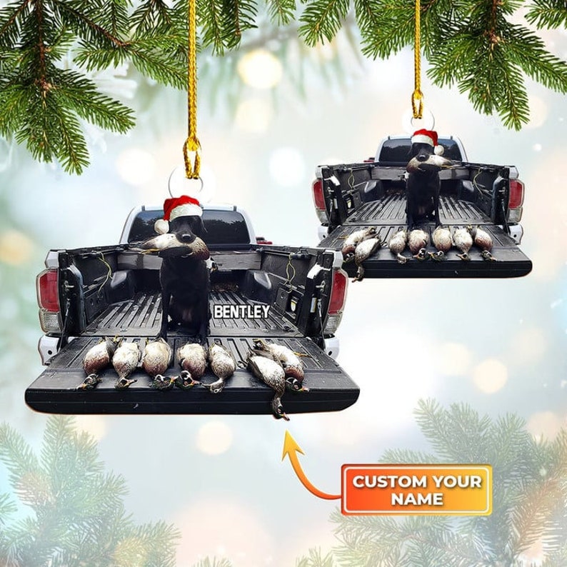 Blisscorners Personalized Dog Hunting Christmas Ornament Gift for Deer Hunting Lovers
