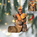 Blisscorners Custom Photo Hunting Ornament Gift for Deer Hunter