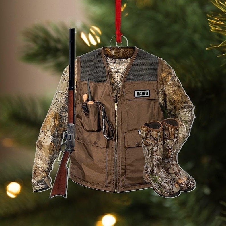 Blisscorners Personalized Hunting Vest 2 Sided Ornament Gift for Deer Hunting Lovers
