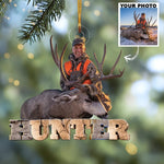 Blisscorners Custom Photo Hunting Christmas Tree Ornament Gift for Deer Hunter