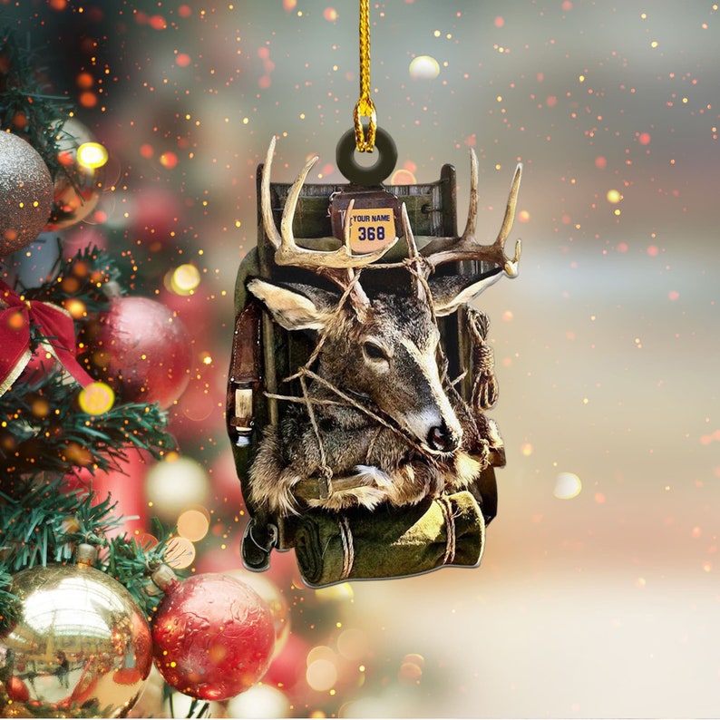 Blisscorners Personalized Deer Hunting Flat Acrylic Ornament Gift for Deer Hunting Lovers