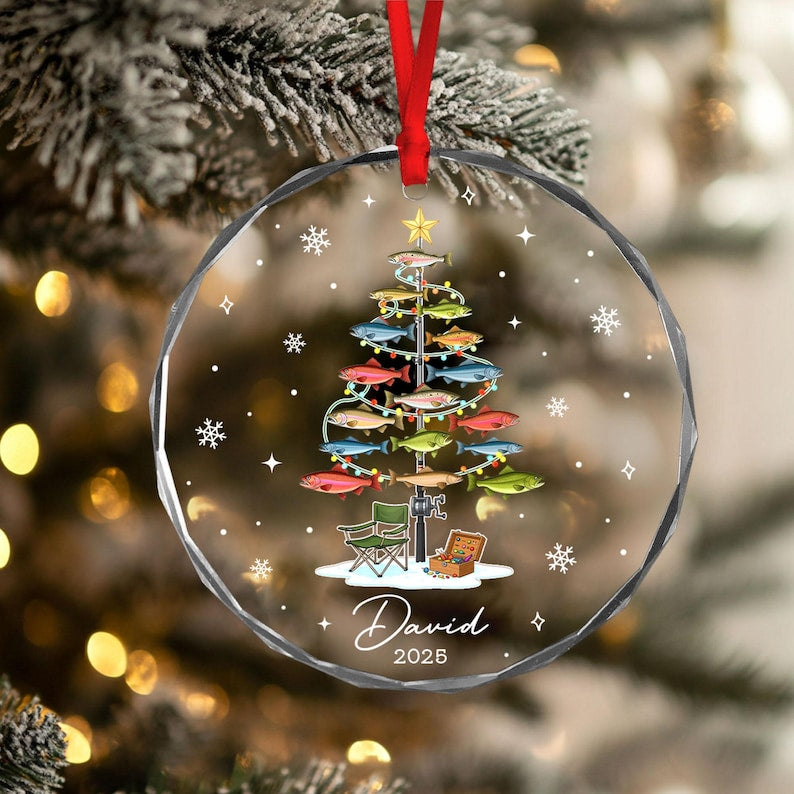 Blisscorners Personalized Fishing Christmas Ornament, Fishing Man Ornament, Christmas Gift For Fishing Lovers, Xmas Tree Decor Gift For Fishing Lovers
2D Flat