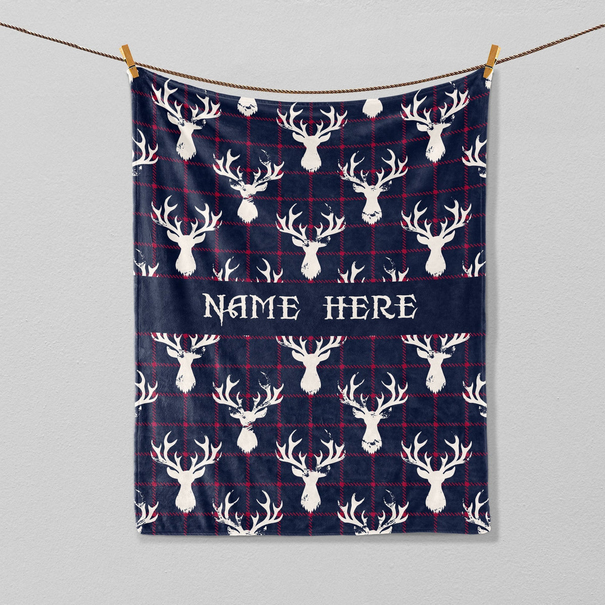 Blisscorners Personalized Deer Blanket, Hunting Blanket, Custom Name Soft Cozy Sherpa Fleece Throw Blankets, Gift for Hunter, Hunting Lover LM1711