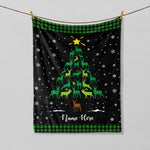 Blisscorners Personalized Christmas Deer Blanket, Hunting Blanket, Custom Name Soft Cozy Sherpa Fleece Throw Blankets, Xmas Gift for Hunter, Deer Lover LM1711