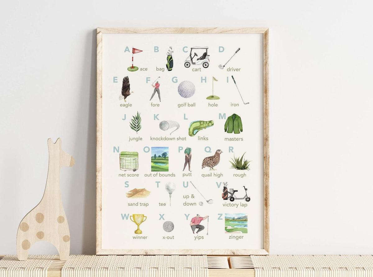 Blisscorners Alphabet Wall Art Golf Canvas, Gifts For Golf Lovers, Golf Decor LM2611