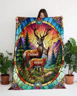 Blisscorners personalized deer couple fleece blanket