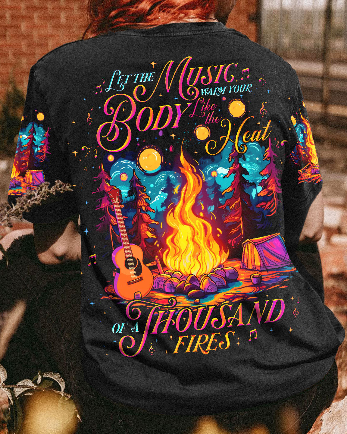 BLISSCORNERS LET THE MUSIC WARM YOUR BODY ALL OVER PRINT