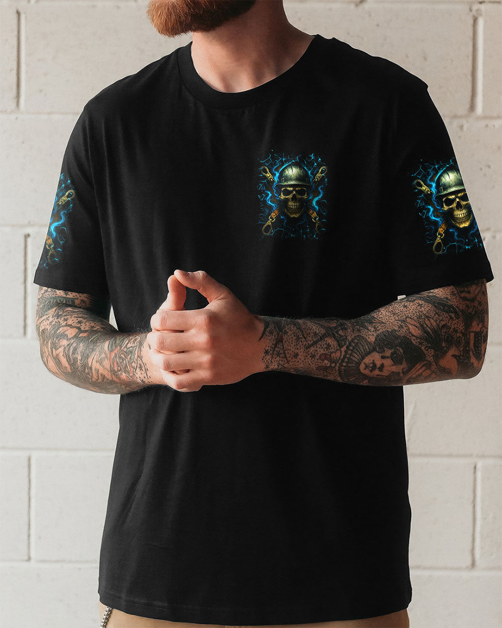 BLISSCORNERS LINEMAN BACKBONE OF AMERICA SKULL ALL OVER PRINT