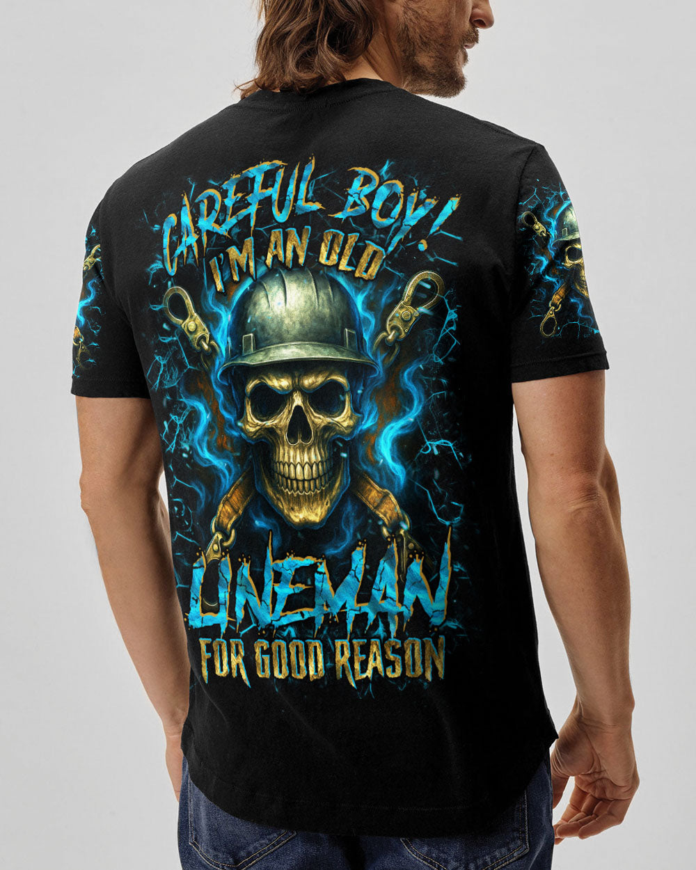 BLISSCORNERS LINEMAN BACKBONE OF AMERICA SKULL ALL OVER PRINT