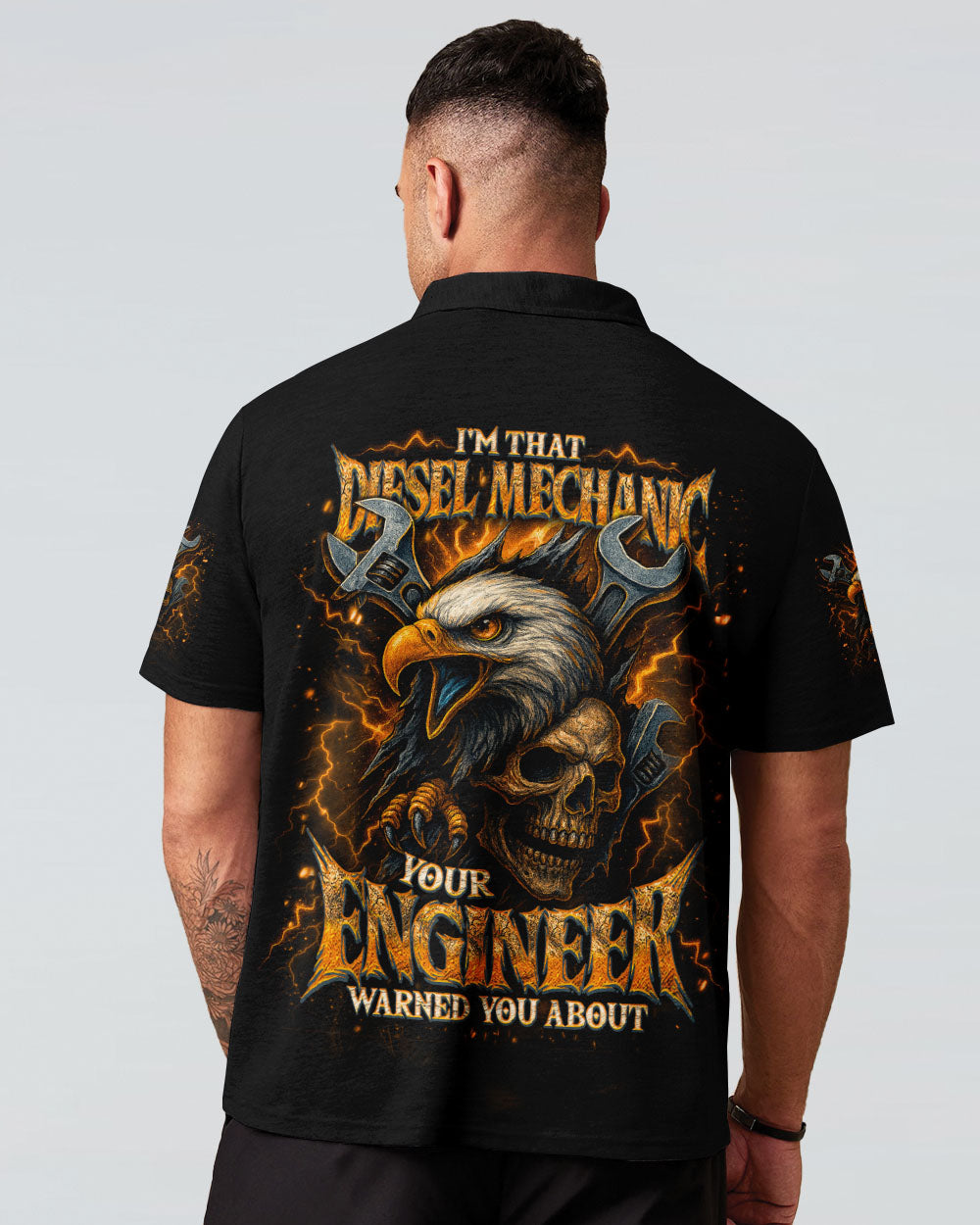 BLISSCORNERS DIESEL MECHANIC I KEEP THE BIG RIGS ROLLIN SKULL ALL OVER PRINT