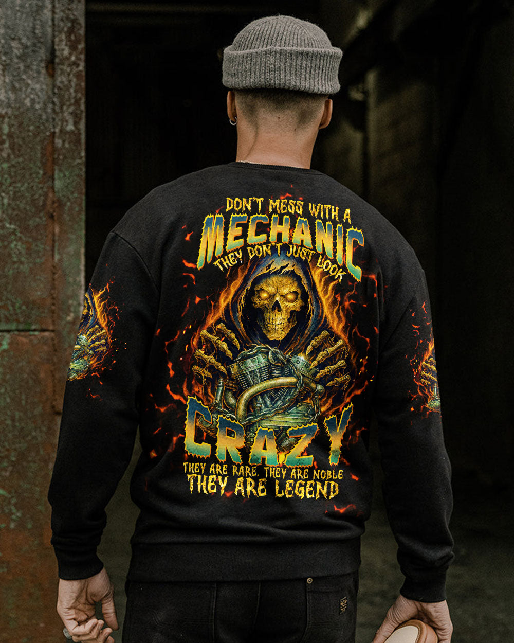 BLISSCORNERS GRUMPY OLD MECHANIC STUCK BETWEEN SKULL ALL OVER PRINT