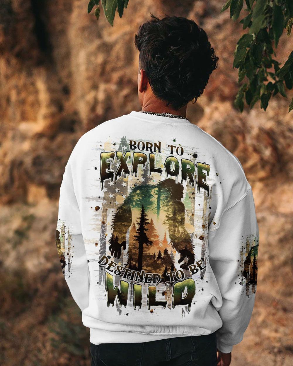 BLISSCORNERS BORN TO EXPLORE DESTINED TO BE WILD BIGFOOT ALL OVER PRINT