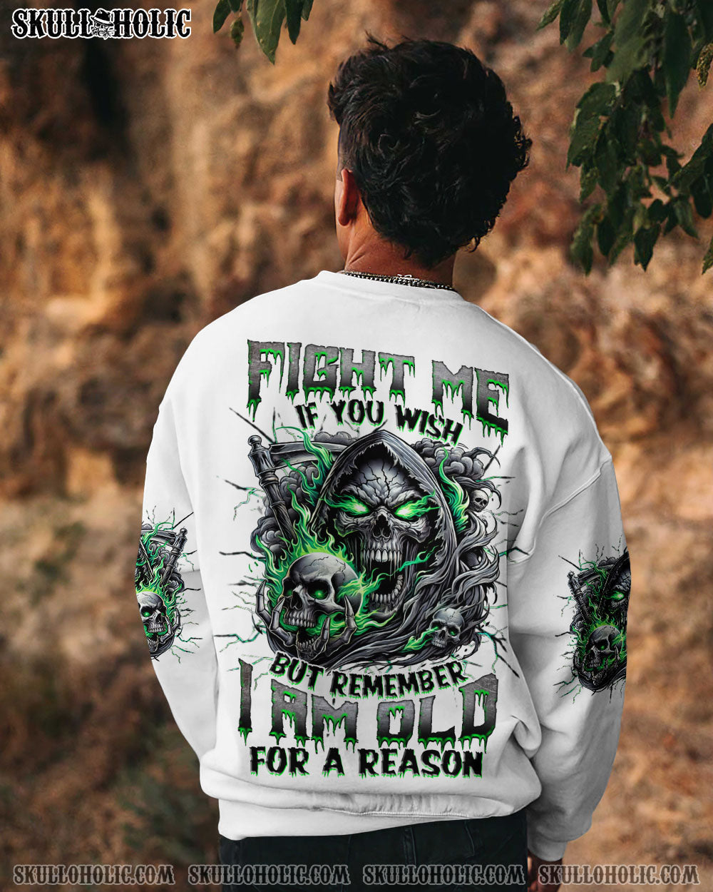 BLISSCORNERS FIGHT ME IF YOU WISH REAPER SKULL ALL OVER PRINT - TLNZ0802251