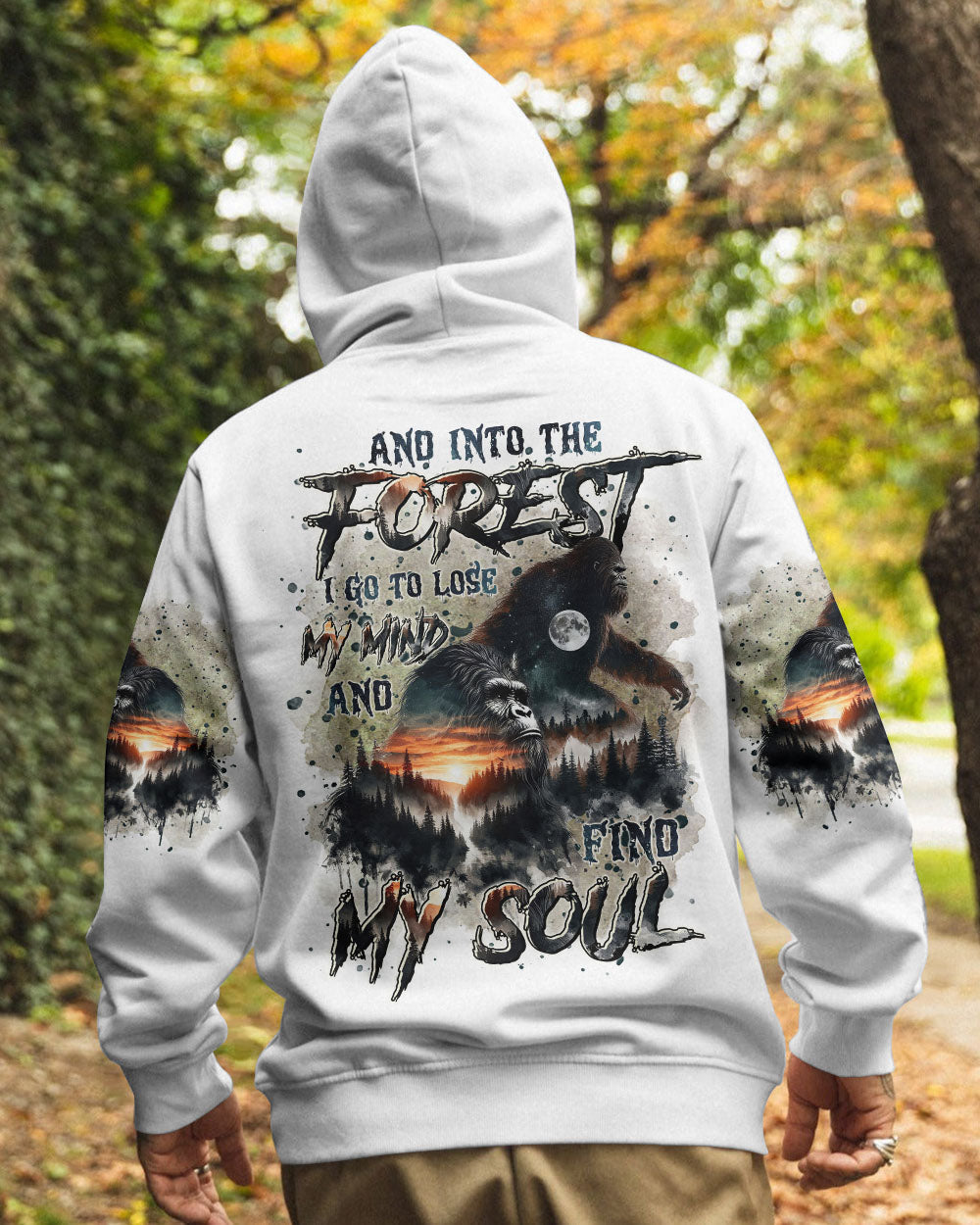 BLISSCORNERS AND INTO THE FOREST I GO BIGFOOT ALL OVER PRINT