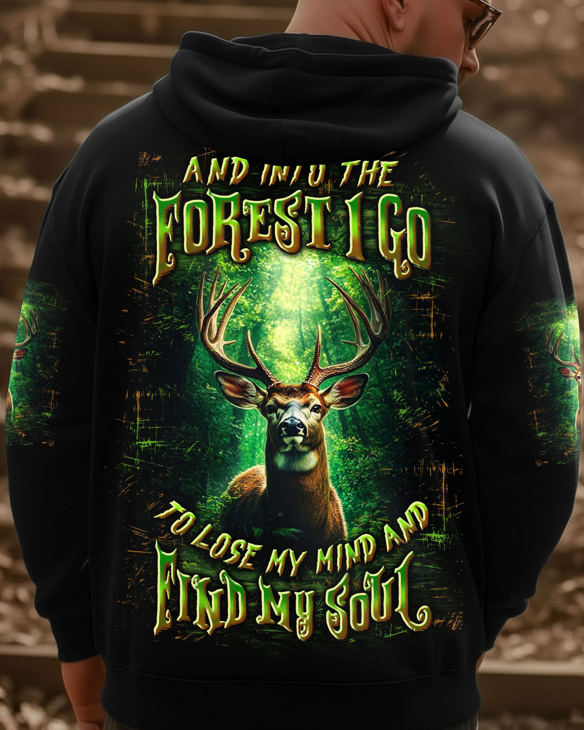 BLISSCORNERS AND INTO THE FOREST I GO DEER ALL OVER PRINT